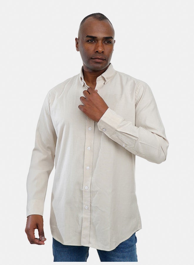 FIRE WOOD FireWood Long Sleeve Shirt  For Men- Beige - Image 4